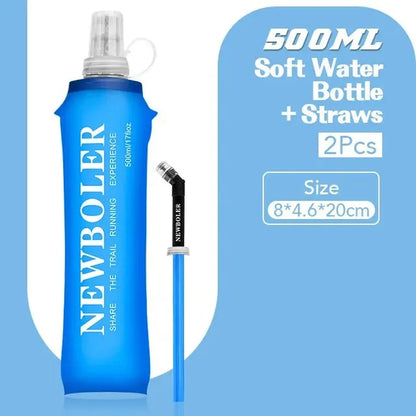 250Ml 500Ml Water Bottle TPU Folding Soft Flask Sport Water Bottle Water Bag Collapsible Water Bottle Running Camping