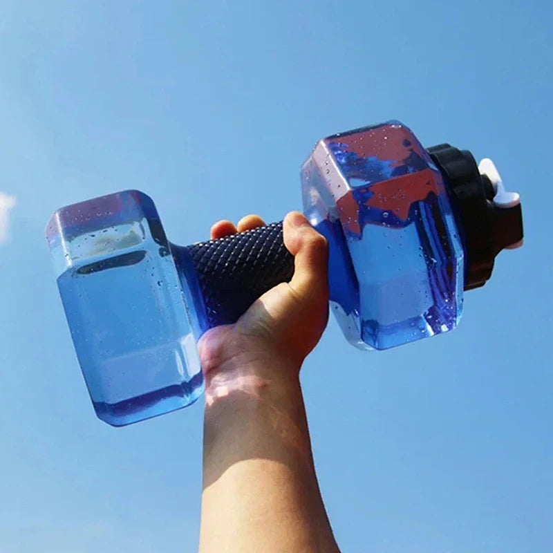 【Peace】2.2L Dumbbell Shaped Kettle Sport Water Bottle Fitness Cycling Water Bottle Creative Summer Water Drinks Bottle