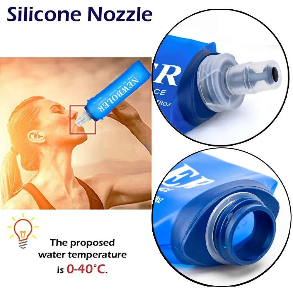 250Ml 500Ml Water Bottle TPU Folding Soft Flask Sport Water Bottle Water Bag Collapsible Water Bottle Running Camping