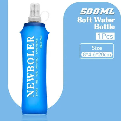 250Ml 500Ml Water Bottle TPU Folding Soft Flask Sport Water Bottle Water Bag Collapsible Water Bottle Running Camping