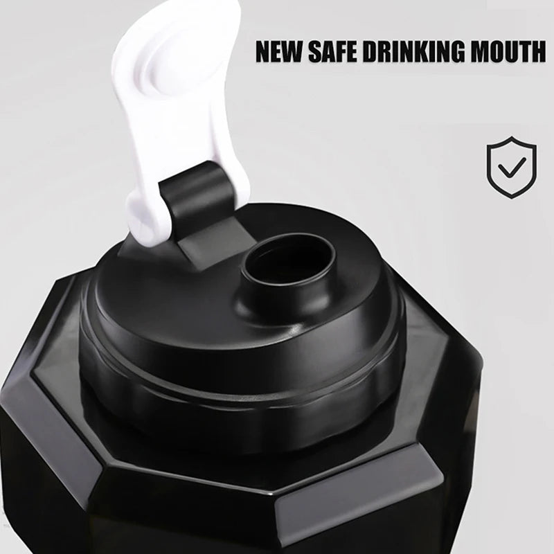 【Peace】2.2L Dumbbell Shaped Kettle Sport Water Bottle Fitness Cycling Water Bottle Creative Summer Water Drinks Bottle