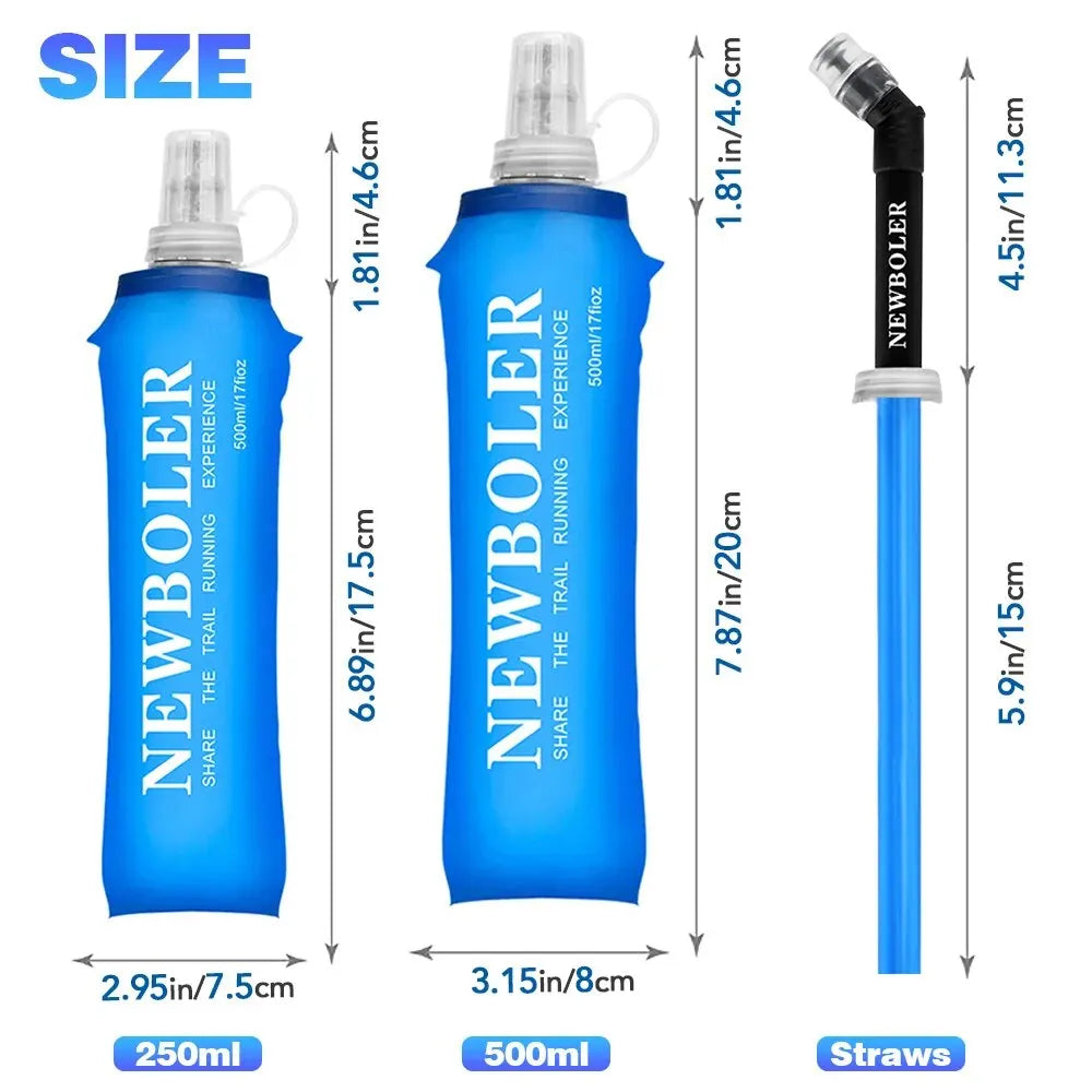 250Ml 500Ml Water Bottle TPU Folding Soft Flask Sport Water Bottle Water Bag Collapsible Water Bottle Running Camping
