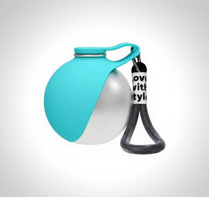 Spherical Pet Water Bottle Capacity Pet Bottle Portable Dog Water Bottle with Foldable Silicone Bowl Leak-Proof Stainless Steel