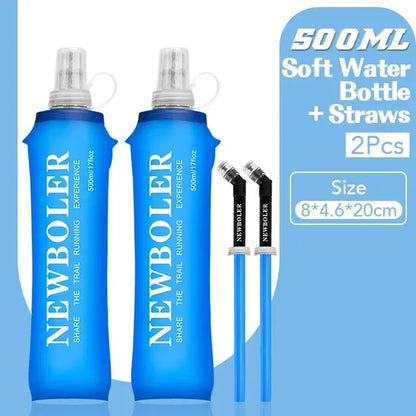 250Ml 500Ml Water Bottle TPU Folding Soft Flask Sport Water Bottle Water Bag Collapsible Water Bottle Running Camping