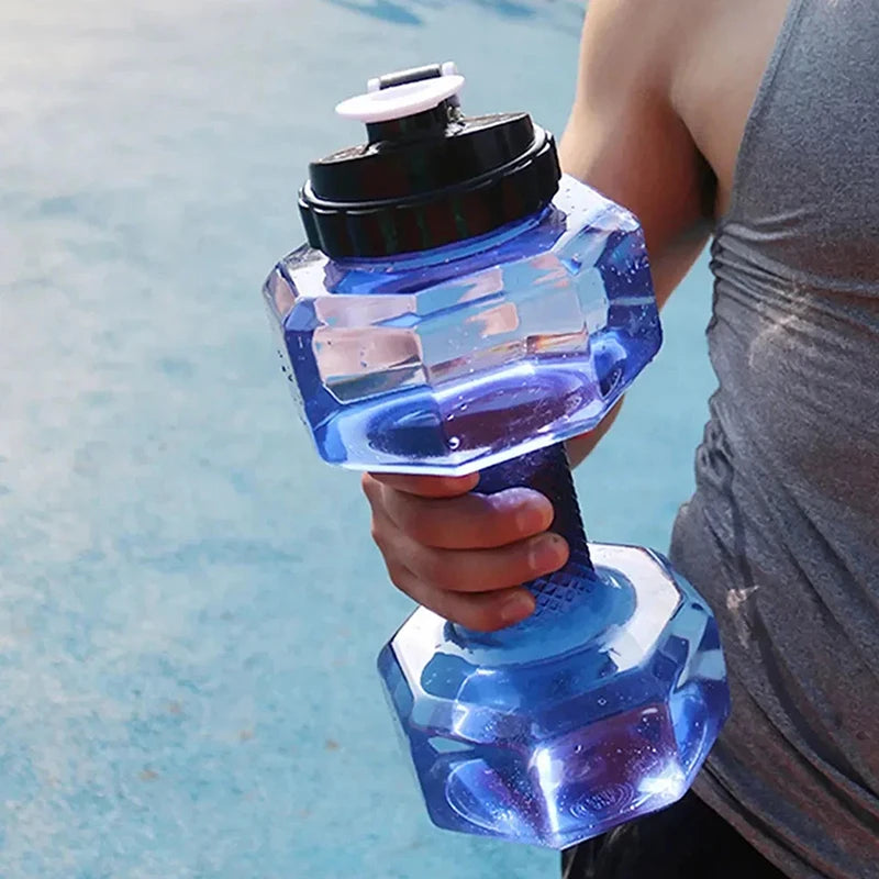【Peace】2.2L Dumbbell Shaped Kettle Sport Water Bottle Fitness Cycling Water Bottle Creative Summer Water Drinks Bottle