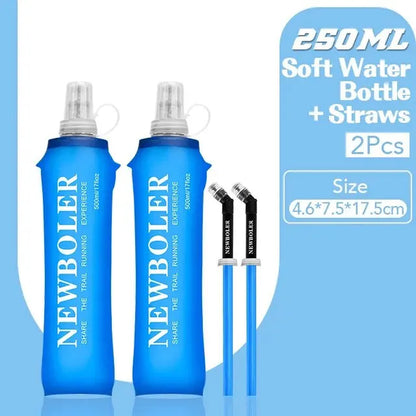 250Ml 500Ml Water Bottle TPU Folding Soft Flask Sport Water Bottle Water Bag Collapsible Water Bottle Running Camping