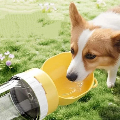 2 in 1 Portable Dog Water Bottle Pet Water Container with Food Storage Pet Travel Drinking Bowl for Dogs Cats Pet Supplies